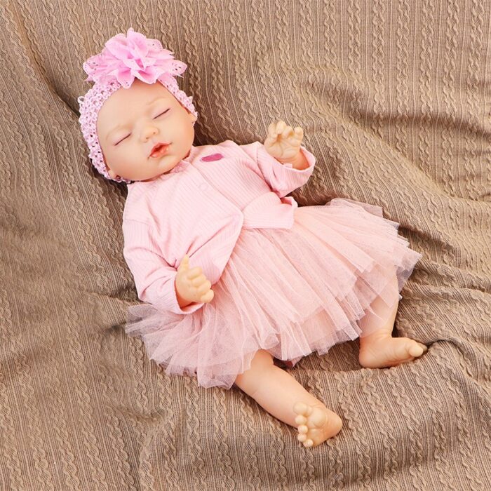 Pink Sleeping PVC Real Reborn Doll - Image 4