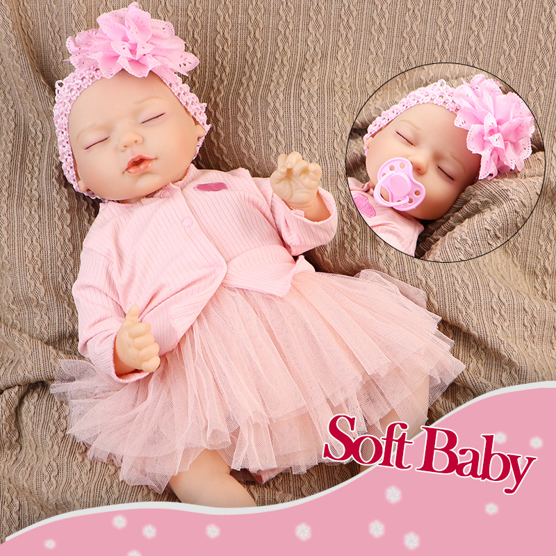 Pink Sleeping Reborn 8 Pink Sleeping PVC Real Reborn Doll - Image 1