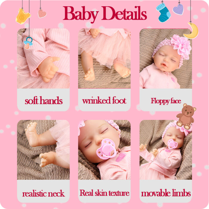 Pink Sleeping PVC Real Reborn Doll - Image 10