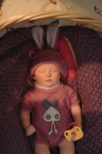 Realistic Bonnie silicone reborn baby doll for collectors.
