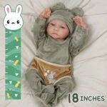 Reborn baby doll, 18 inch soft vinyl with open eyes, realistic baby doll for collectors and children.