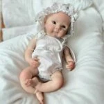 Reborn doll Lena, 13-inch girl doll, realistic baby toy for collectors and children. Handcrafted wit.