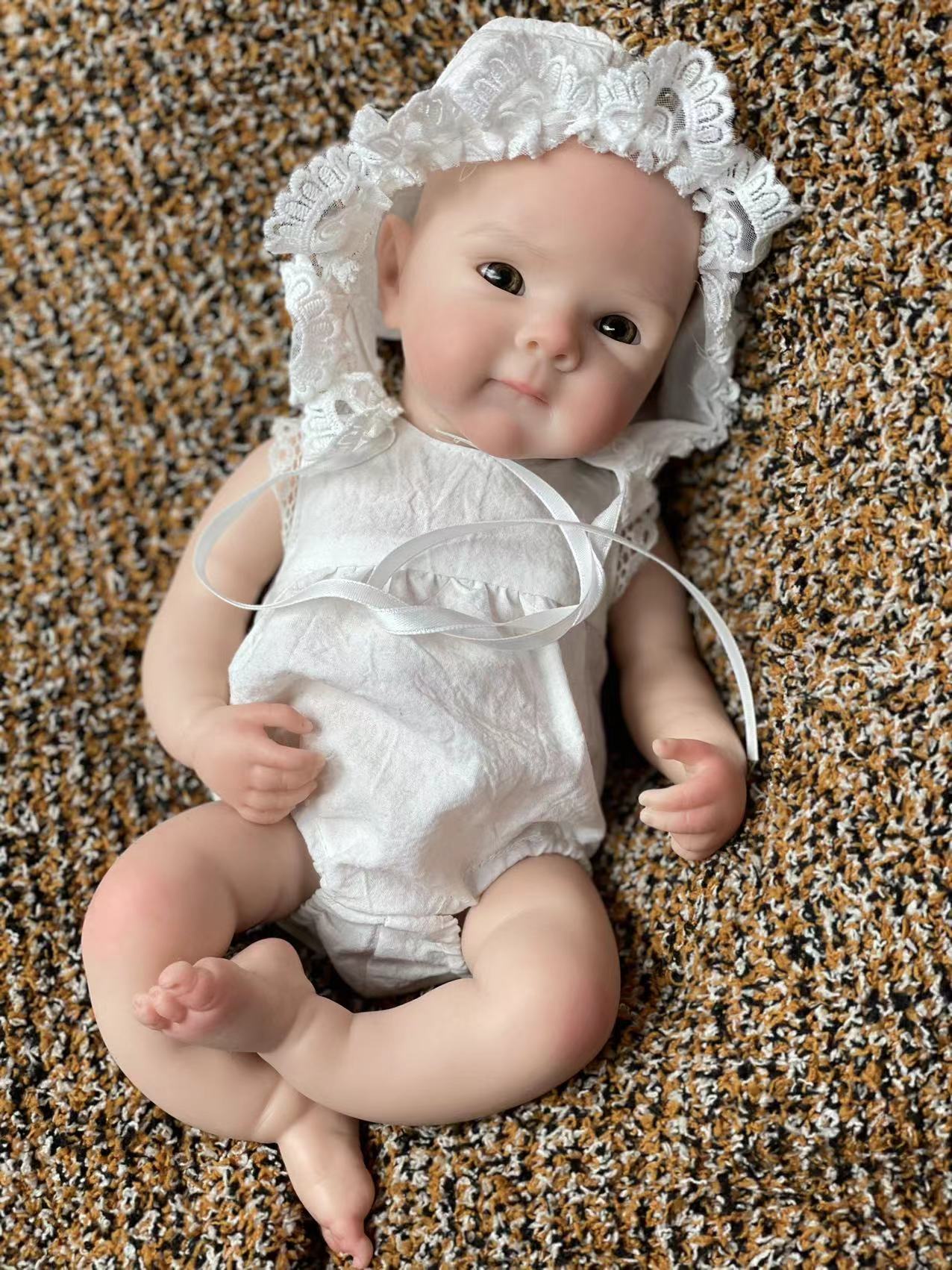 Lena 13 Inch Girl Reborn Doll Toy Reborn Doll Lena, 13-inch girl doll with realistic features and soft vinyl skin. Perfect for collect.