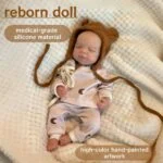 Reborn doll, 13-inch companion gift, made with medical-grade silicone, high-color hand-painted artwo.