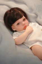 High-quality Mary silicone reborn doll with lifelike features and realistic eyes.