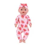 Rozkošný obleček s motivem melounu pro 45cm reborn panenky, ideální na letní hraní a focení.