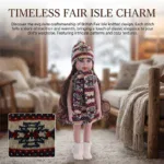 Ropa para muñecas reborn con el clásico diseño de punto Fair Isle, perfecta para muñecas de niñas y bebés.