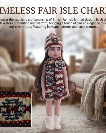 Ropa para muñecas reborn con el clásico diseño de punto Fair Isle, perfecta para muñecas de niñas y bebés.