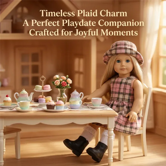 Krásná kostkovaná sada oblečení pro panenky reborn o velikosti 45 cm, ideální na hraní i na vystavení. Vyrobeno pro...