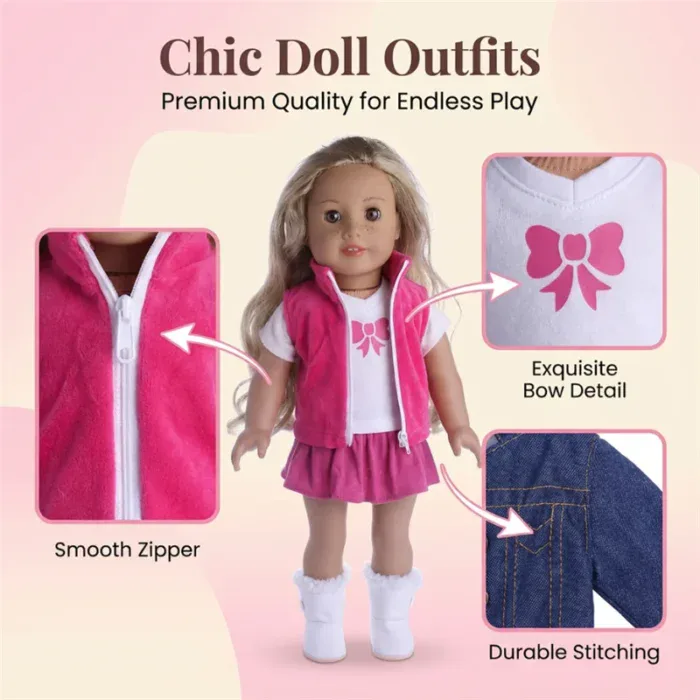Oblečení pro panenky 17 18 palců, oblečení pro dívky Reborn - Obrázek 5