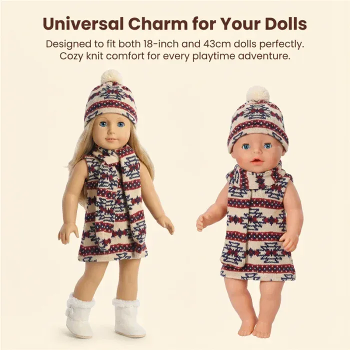 Ropa para muñecas reborn, ideal para bebés y niñas, perfecta para muñecas de 43 cm (18 pulgadas), confeccionada en un tejido de punto muy cómodo.