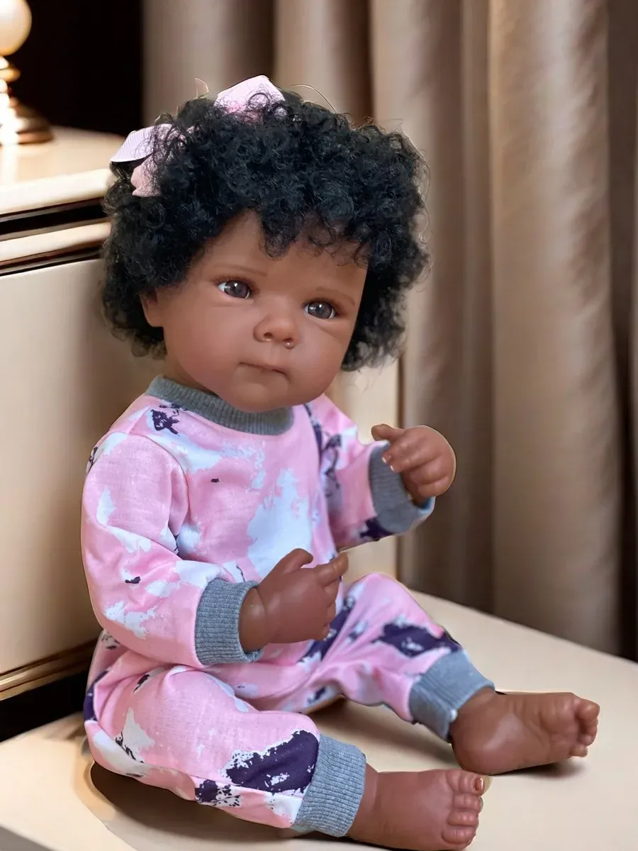 Adorable 18 Inch Silicone Vinyl Bettie Girl Doll for Children Realistic 18-inch full silicone vinyl doll with dark skin, perfect for children’s birthday gifts and.