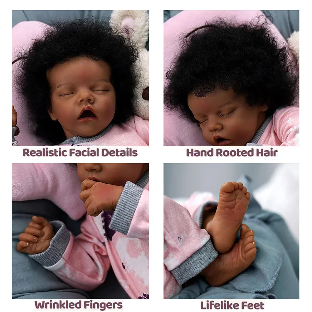 Shyann 18palcová afroamerická reborn panenka holčička 10 ks kf S88d5262bfa234b1ebaa4b92ab3b9f7f3m
