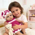 Reborn silicone baby doll with open mouth, flexible full silicone girl, perfect for birthdays and Ch.