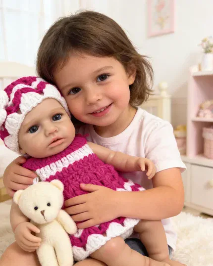 Silikonová reborn panenka s otevřenými ústy, flexibilní celosilikonová holčička, ideální pro narozeniny a děti.