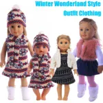 Reborn doll clothing set featuring winter-themed outfits for toddlers and girls, perfect for holiday.