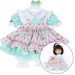 Ručně vyrobené šaty pro princeznu reborn panenky o velikosti 20-22 palců s barevnými detaily.