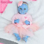 Znovuzrozená panenka s realistickou modrou kůží, měkkým silikonem a detailně viditelnými žilkami, perfektní.