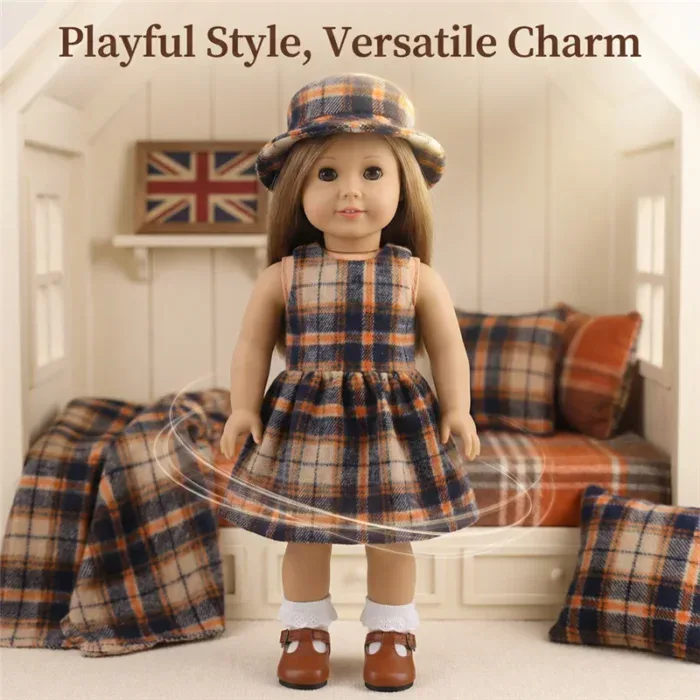 Sada oblečení pro panenky American Girl pro 18palcové panenky Reborn, stylová a všestranná.