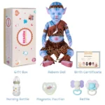 Muñeca reborn con rasgos realistas, de 50 cm de altura, cuerpo suave, perfecta para coleccionistas y niños.