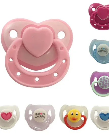 Rozkošný růžový dudlík ve tvaru srdce pro reborn panenky, ideální jako roztomilé doplňky pro panenky.