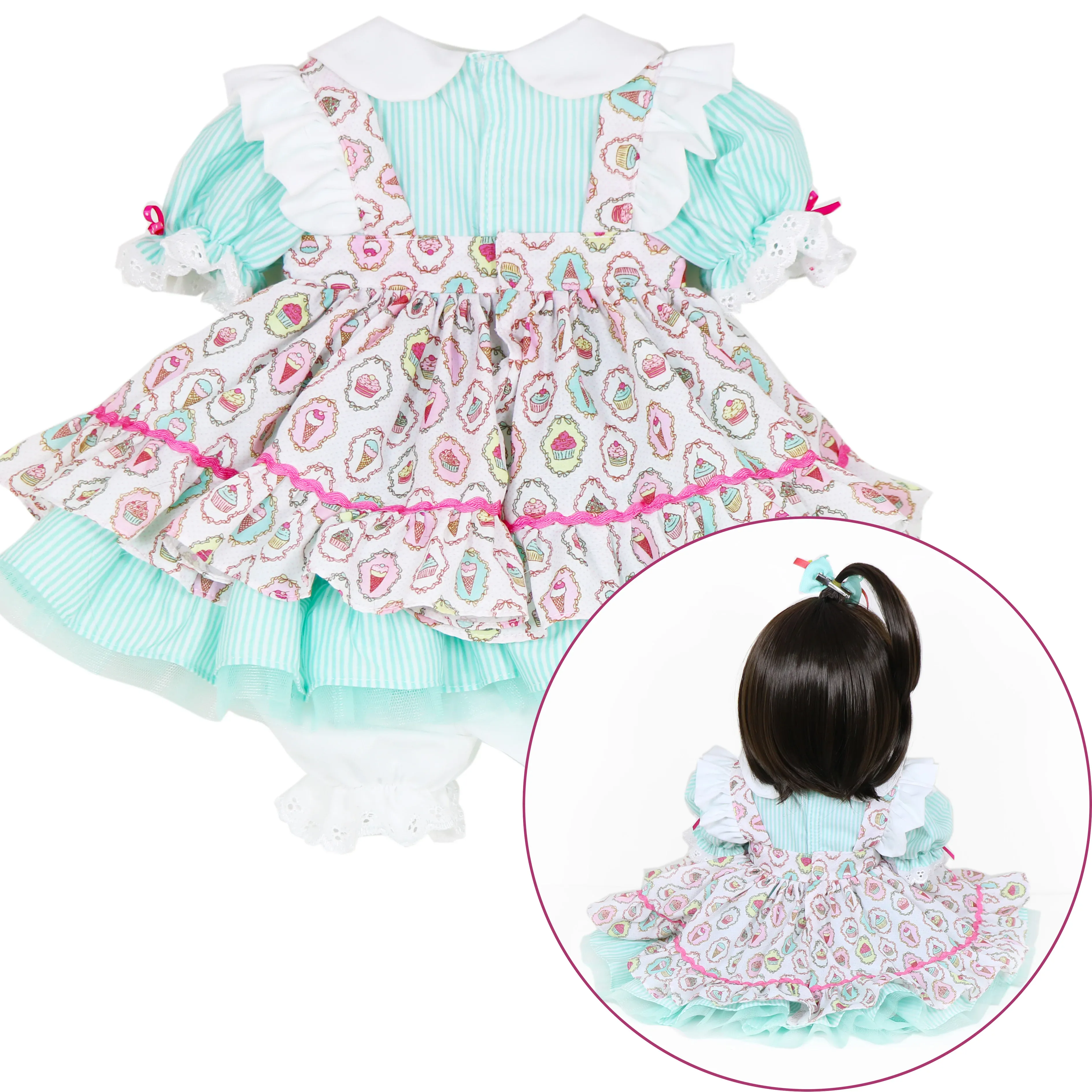 Ručně vyráběné oblečení a sady šatů pro reborn panenky o velikosti 20-22 palců (87 ks) Princeznovské šaty pro reborn panenky s volánky a pastelovými barvami.