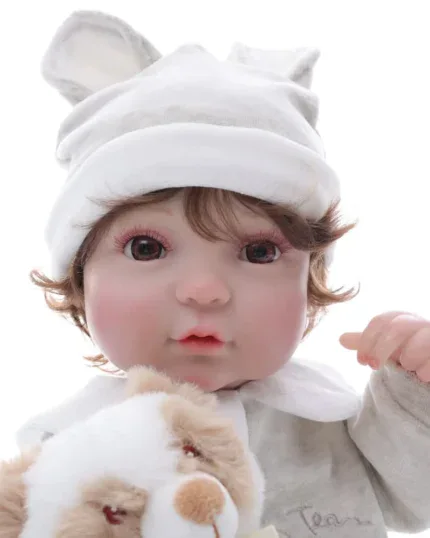 Realistic baby bunny reborn doll with soft features and detailed craftsmanship.