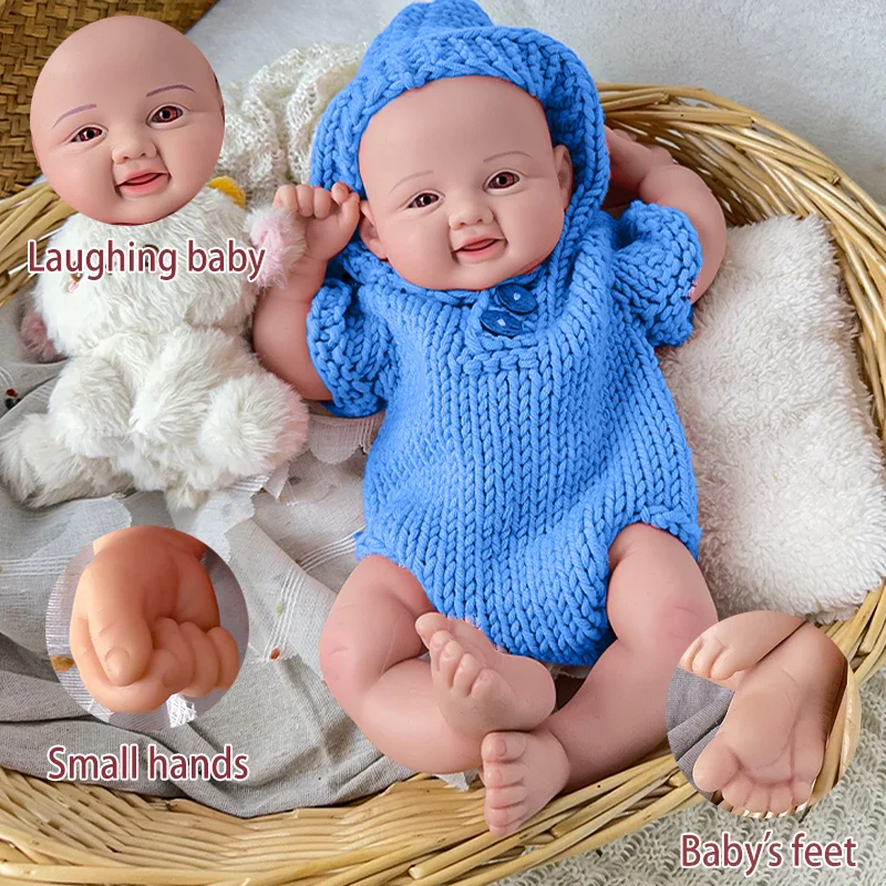 Chloe – 43 cm große Reborn-Puppe mit Silikonkörper, Baby Mädchen 8 Realistische Silikon-Reborn-Babypuppe mit offenen Augen, 17,3 Zoll, 2,4 kg, weiche Hautoberfläche.
