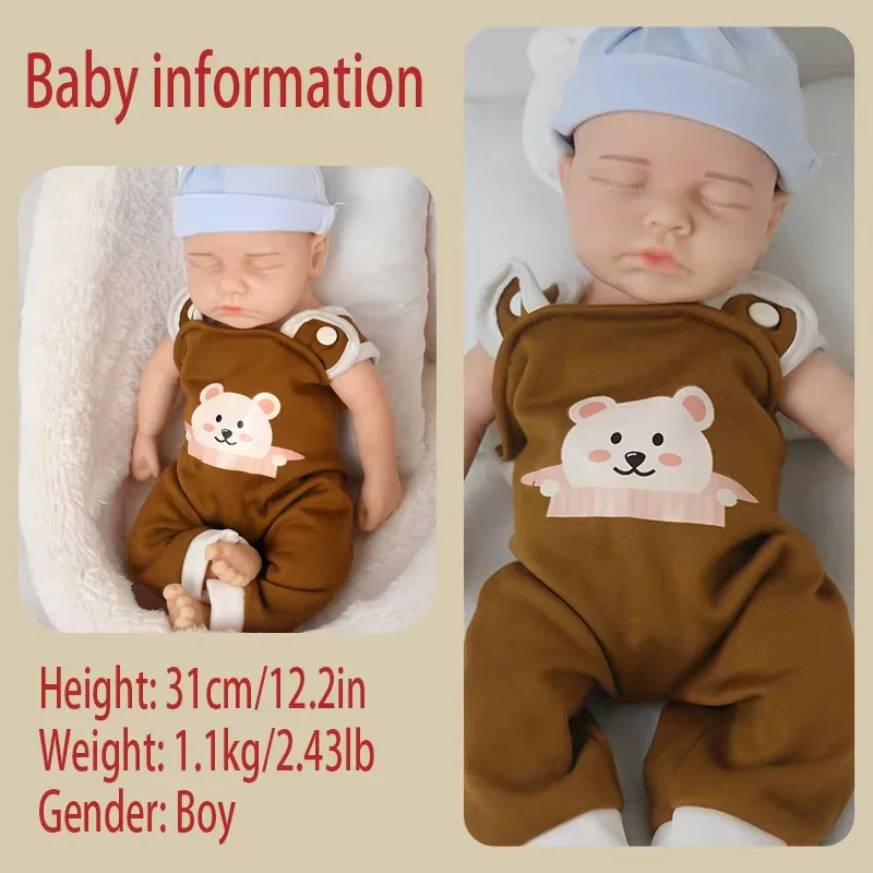 Poupée bébé reborn en silicone de 30 cm (12 pouces), cadeau pour enfants, 6 pouces kf Sa2b8d47ad684458b990351e19f5d1a2bs 1