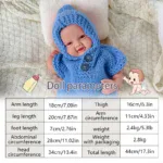 Realistische Babypuppe mit offenen Augen, weicher Haut und detaillierten Gesichtszügen für Sammler und Kinder.