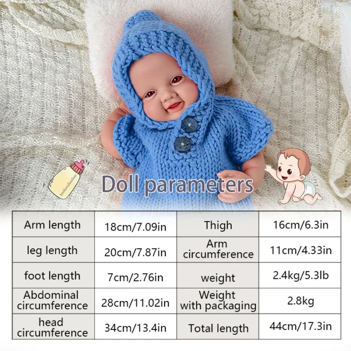 Realistische Babypuppe mit offenen Augen, weicher Haut und detaillierten Gesichtszügen für Sammler und Kinder.