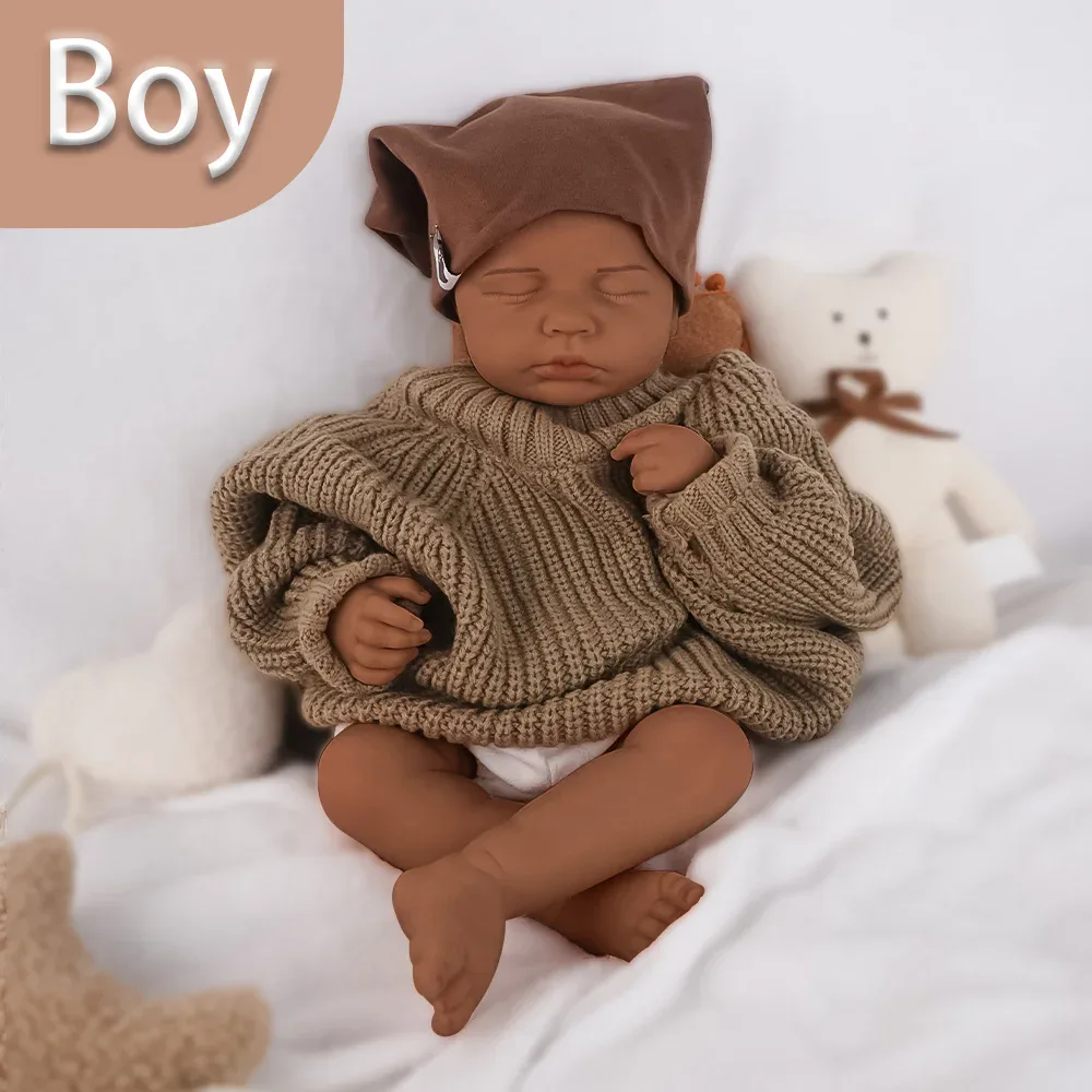 Poupée reborn garçon réaliste en silicone de qualité médicale Poupée reborn en silicone de haute qualité, corps entier, bébé garçon réaliste avec une peau douce au toucher, lavable et en PE.