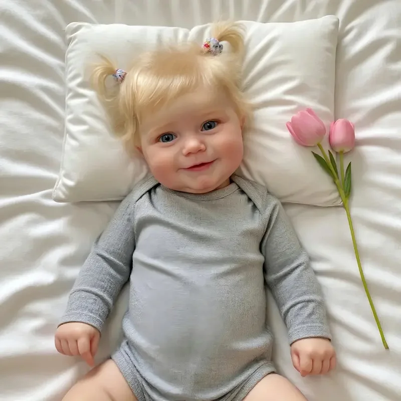 Clara smilende babypigedukke, 50 cm fuld vinyl, 10 stk. Clara smilende babypigedukke, 50 cm fuld vinyl, genfødt, 9