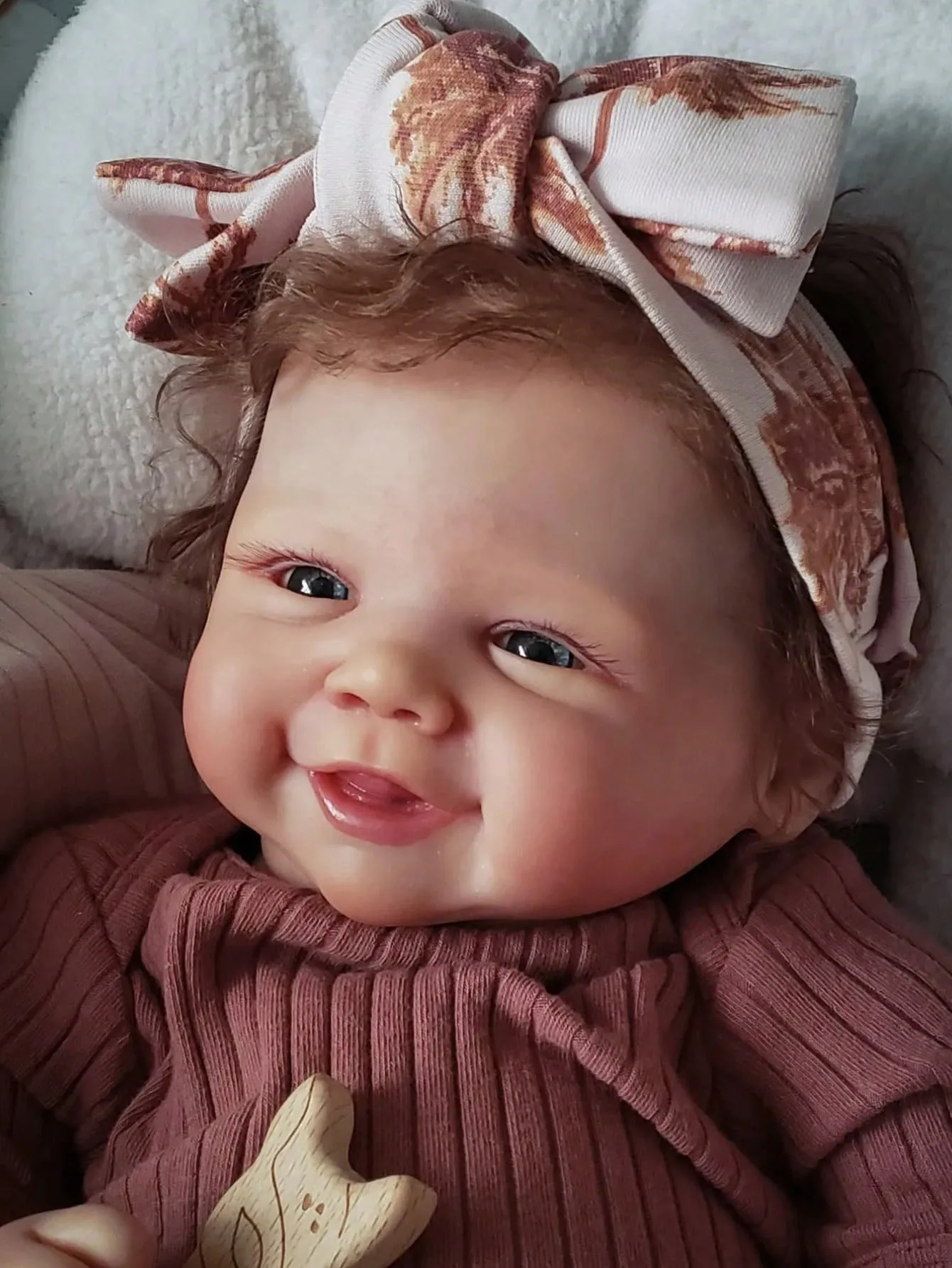 Hazel Smiling Baby Girl 18-palcová látková reborn bábika 10 Hazel Smiling Baby Girl 18-palcová látková reborn bábika 9