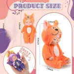 Reborn-dukke i orange rævekostume, 10 cm størrelse, til gavesæt.