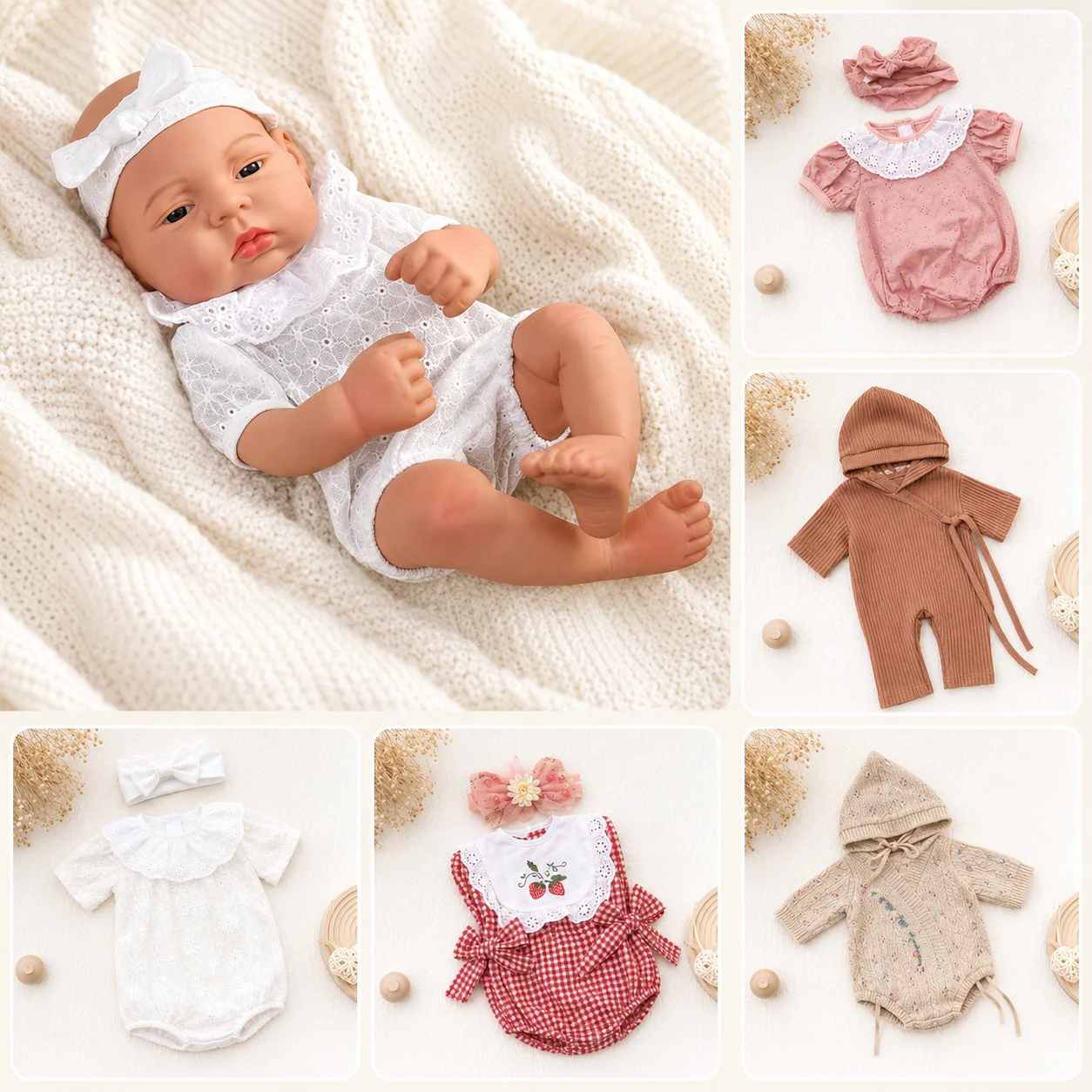 16 Inch Reborn Clothes Sweater Jumpsuit and Pinafore Set 61 16 Inch Reborn Clothes Sweater Jumpsuit and Pinafore Set 6