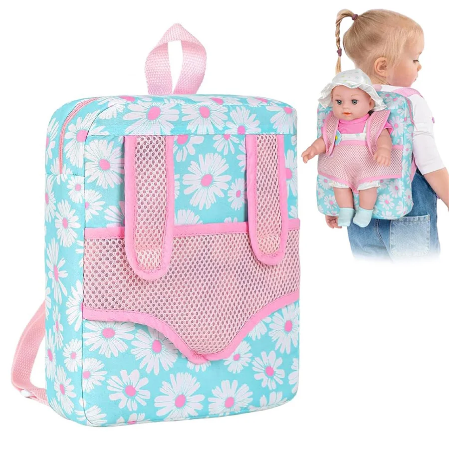 Doll Carrier Backpack Floral Bag for Dolls Up to 14 Inch 18 Doll Carrier Backpack Floral Bag for Dolls Up to 14 Inch 6