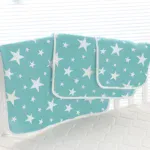 Doll changing mat with star pattern, padded cotton, 35x45 cm.