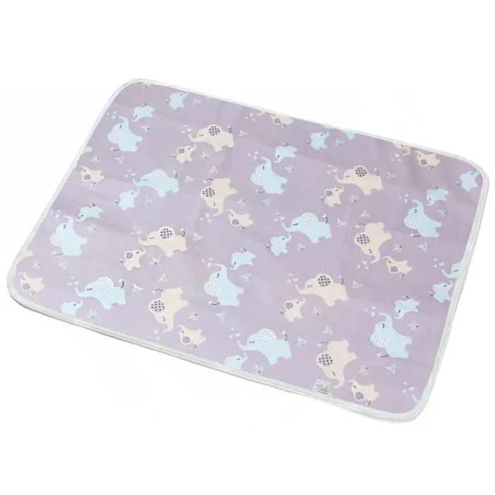 Baby doll changing mat with pastel dinosaur pattern, 35x45 cm, padded cotton for comfort.