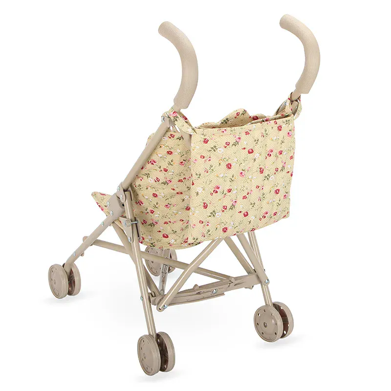 Doll Stroller Floral Folding Pram with Storage Basket 34 Doll Stroller Floral Folding Pram with Storage Basket 3