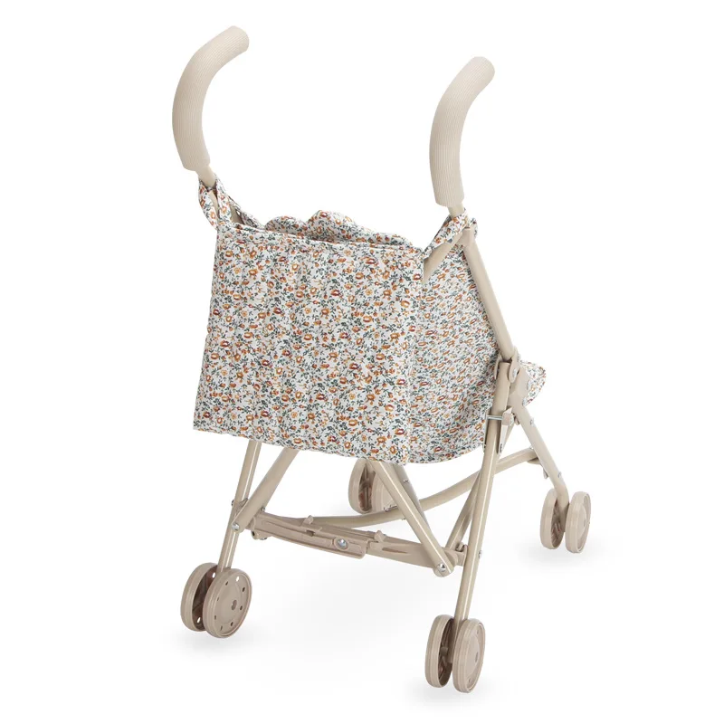 Doll Stroller Floral Folding Pram with Storage Basket 45 Doll Stroller Floral Folding Pram with Storage Basket 5 1