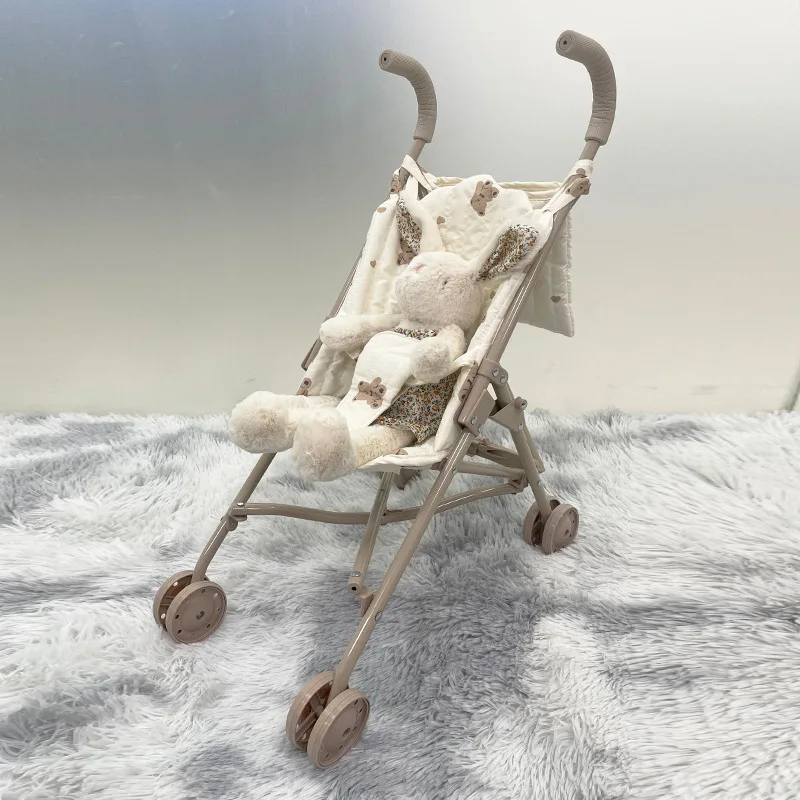 Doll Stroller Floral Folding Pram with Storage Basket 37 Doll Stroller Floral Folding Pram with Storage Basket 8