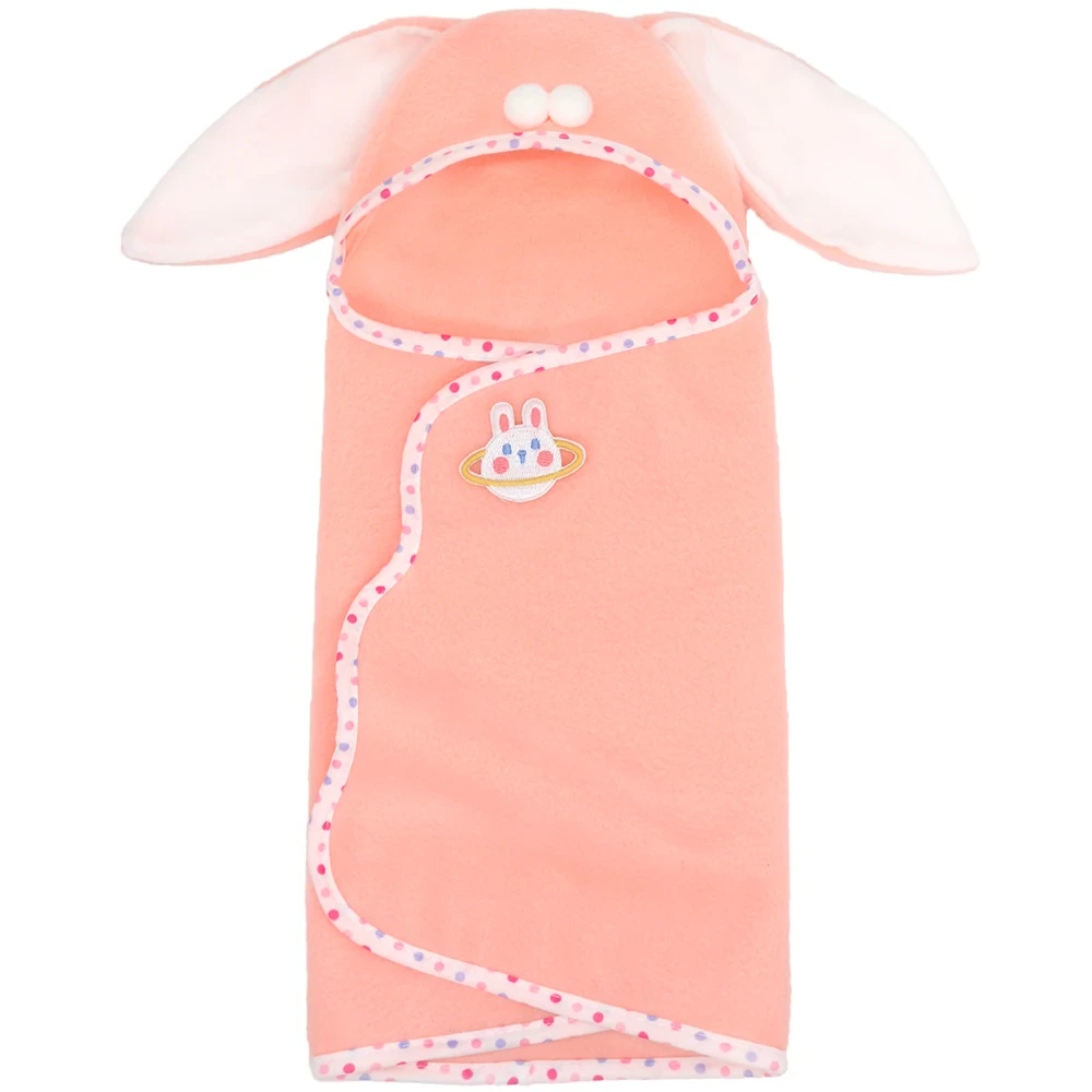 Doll Swaddle Blanket Bunny Hooded Wrap for Baby Dolls 6 Doll Swaddle Blanket Bunny Hooded Wrap for Baby Dolls 1