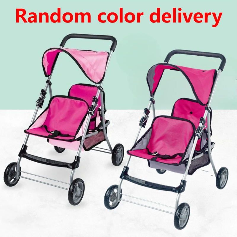 Double Doll Stroller Twin Tandem Pram with Canopy 64cm 7 Double Doll Stroller Twin Tandem Pram with Canopy 64cm 6