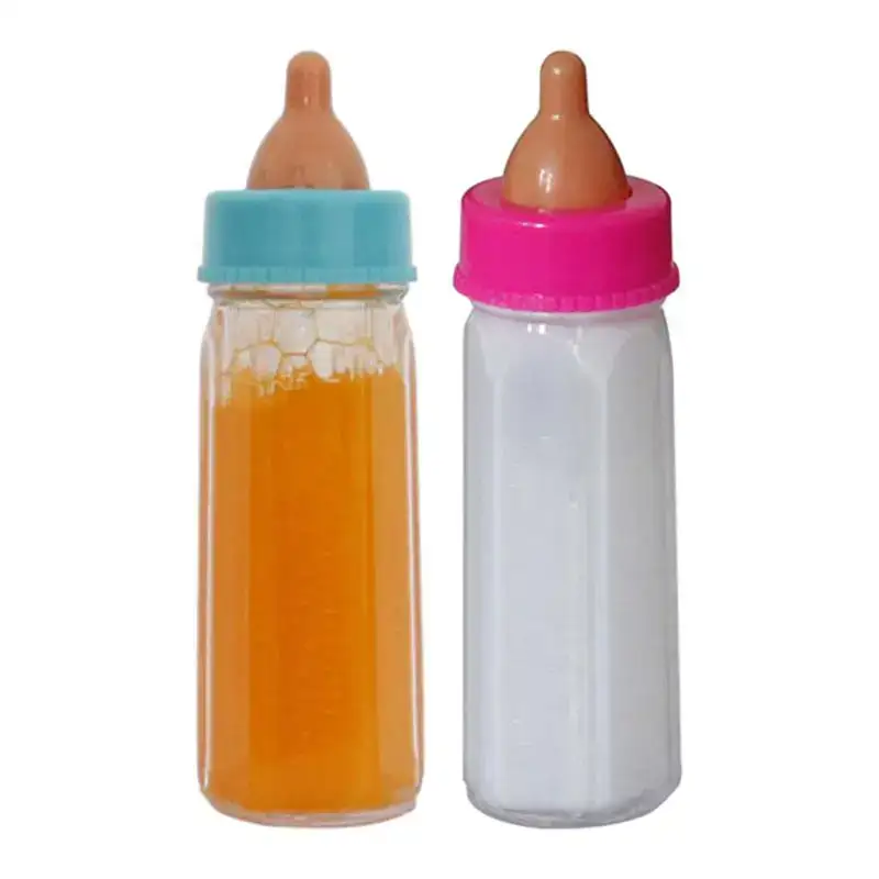 Reborn Baby Bottle Set 9.4 cm Reborn baby bottles with colorful caps for milk or juice.