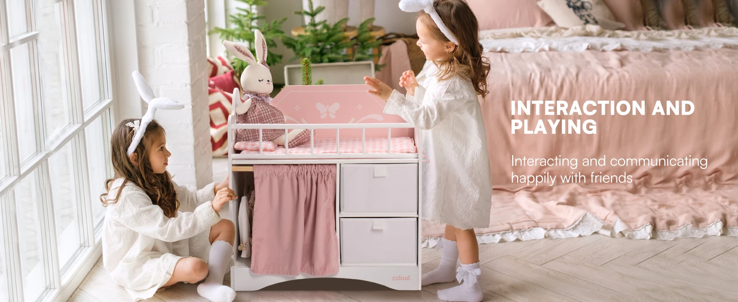 Wooden Doll Crib with Storage and Bedding for 20 Inch Dolls 37 Wooden Doll Crib with Storage and Bedding for 20 Inch Dolls 12