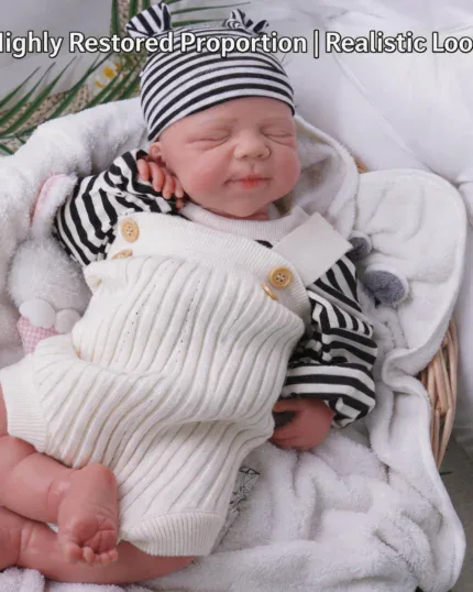 Äußerst realistische Silikon-Reborn-Babypuppe mit detaillierten Gesichtszügen und weicher Haut.