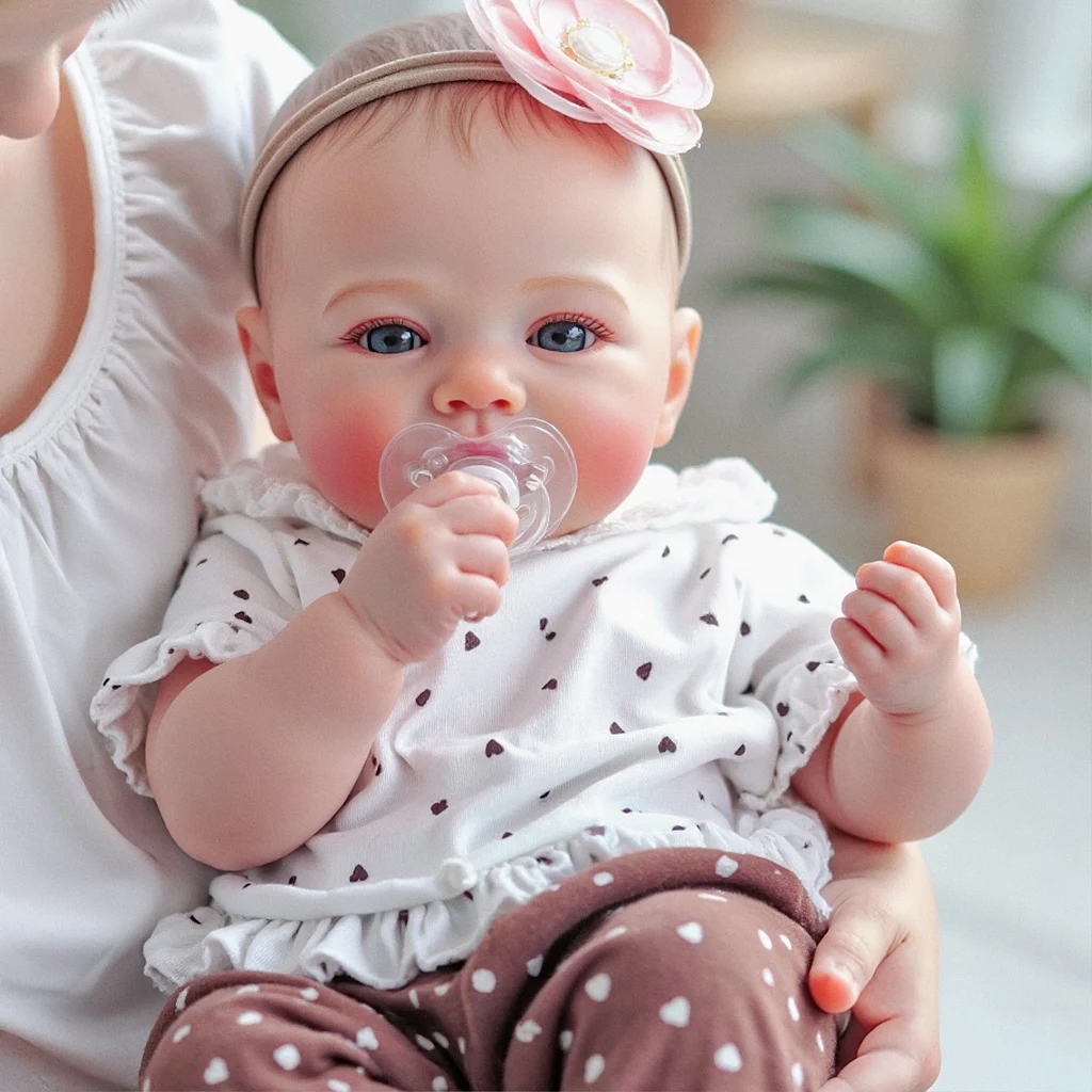 Nicole Baby Girl Blue Eyed 19 Inch Cloth Body Reborn Doll 6 Nicole Baby Girl Blue Eyed Cloth Body Vinyl Reborn Doll 2