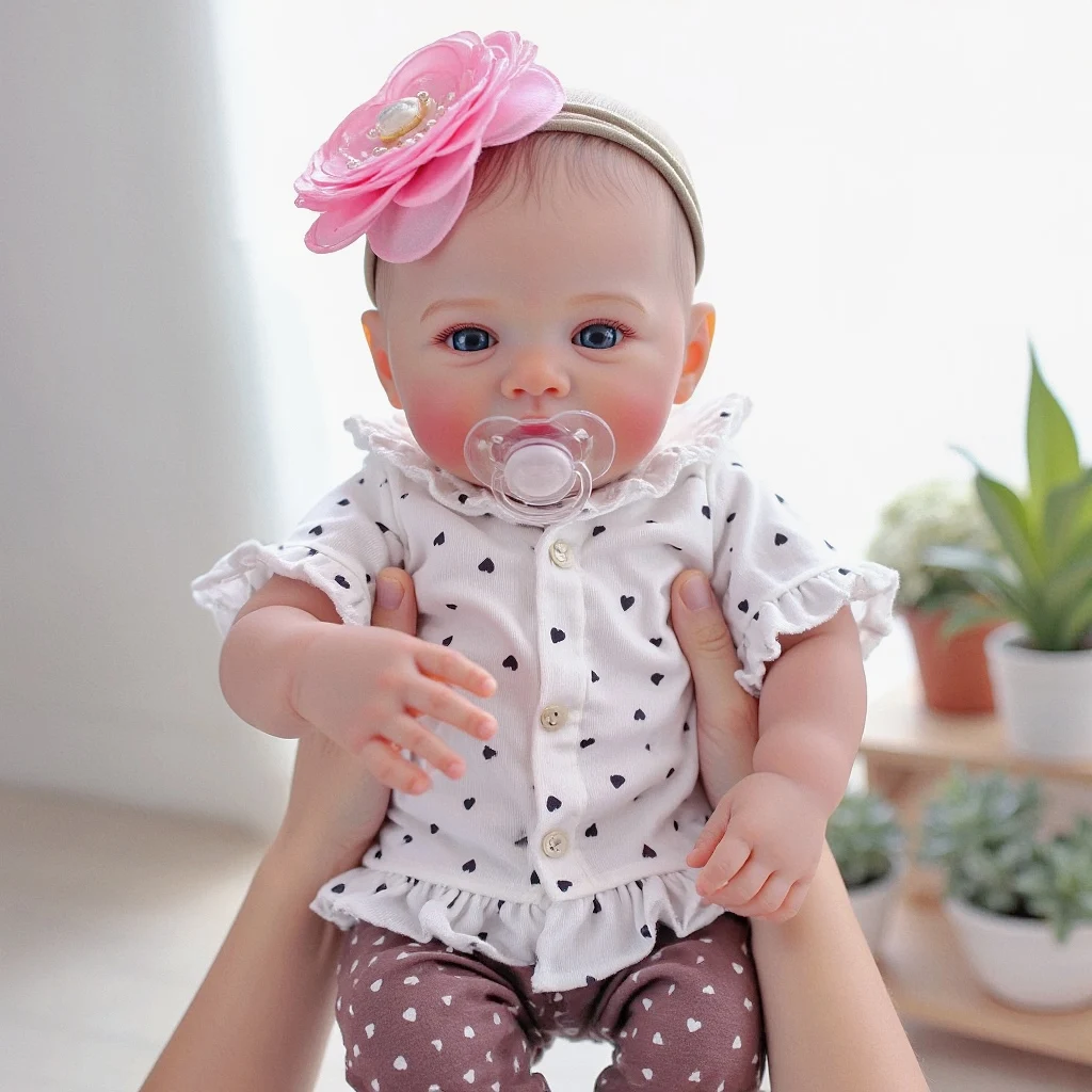 Nicole Baby Girl Blue Eyed 19 Inch Cloth Body Reborn Doll 7 Nicole Baby Girl Blue Eyed Cloth Body Vinyl Reborn Doll 3